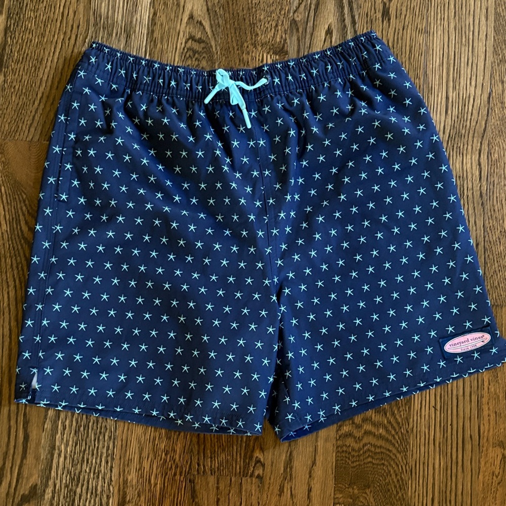 Vineyard Vines Navy Swim Shorts with Starfish Design
